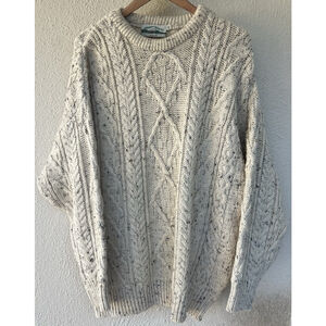Aran Crafts Cable Knit Fisherman Sweater 2XL Wool Pullover Chunky Thick Ireland